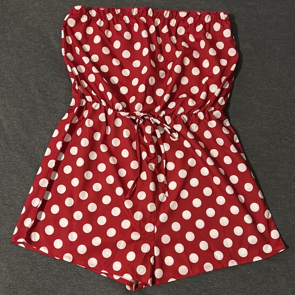 Red Polka Dot Shein Romper